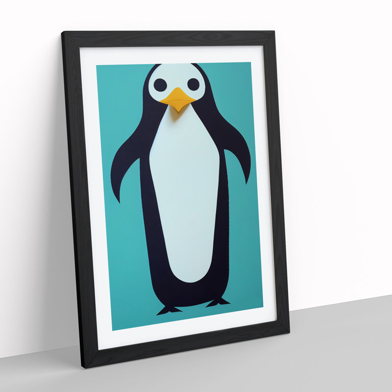 Vibrant Penguin Abstract - Framed Print, Black, 46cm H x 34cm W x 2cm D