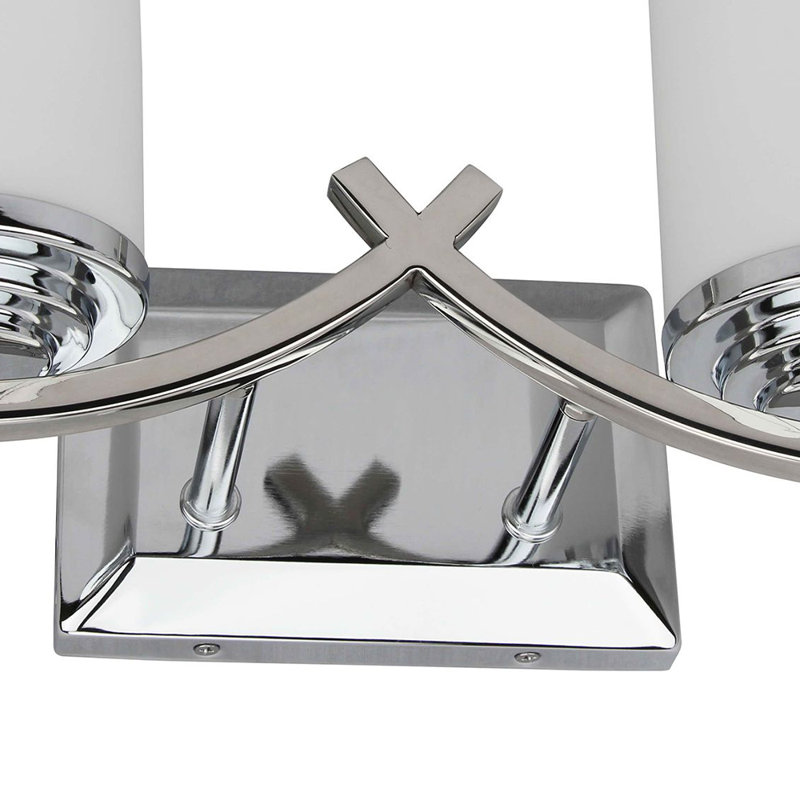 Éclairage pour meuble-lavabo 2 lumières en chrome, Blanc
