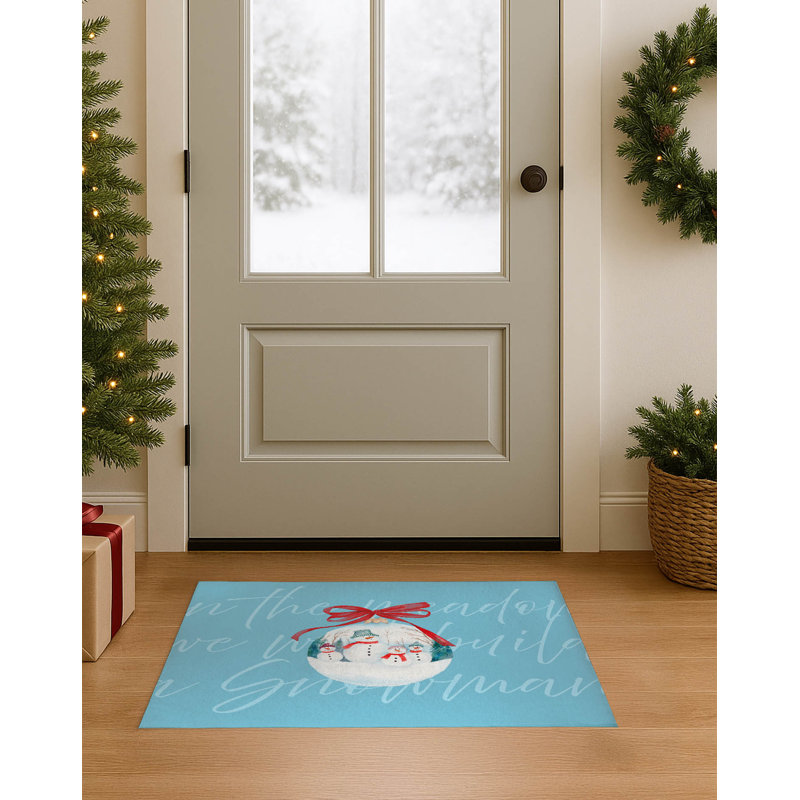 Tapis d'entrée In the meadow, Bleu, L 60 po x L 84 po