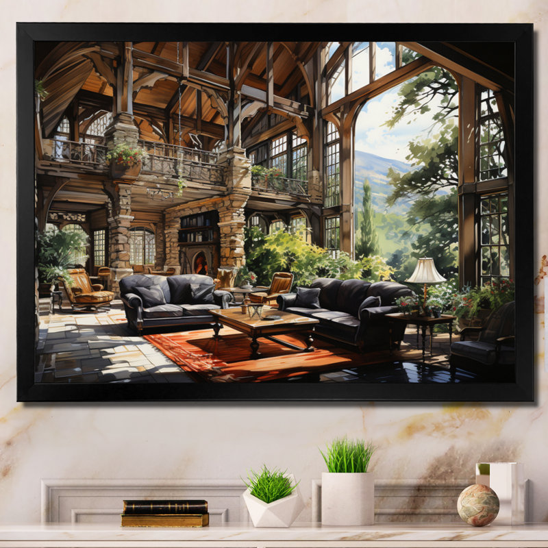 Hotels Lodges Serenity Retreat VII - Architecture Canvas Prints, H 24 po x l 32 po x P 1 po, Cadre photo noir