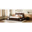 Grand lit plateforme en noyer avec rangement efficace et lit simple TG