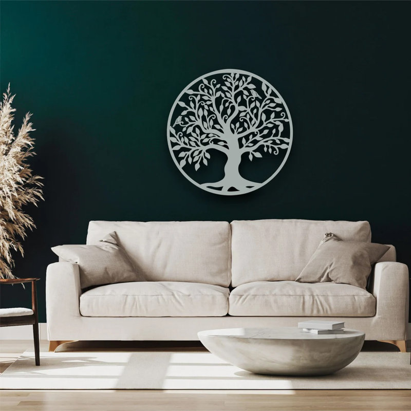 Traditional Landscape & Nature Wall Decor on Metal, Silver