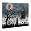 «Halloween Witch Silhouette in Full Moon Haunted House Scene», impression-534017619-534017620
