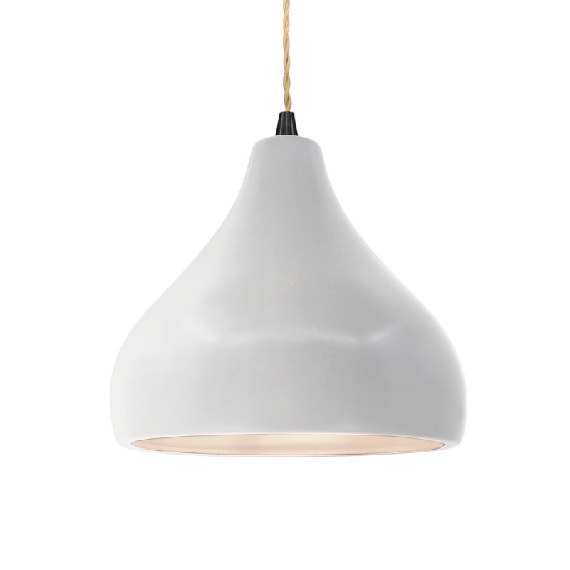 Luminaire suspendu à 1 lumière Meydan, H 8 po x l 11,5 po x P 11,5 po, Bisque, Noir mat