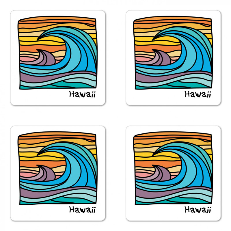 Fiche sous-verre hawaii