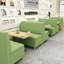 Banc de rangement rembourré en similicuir Cafe