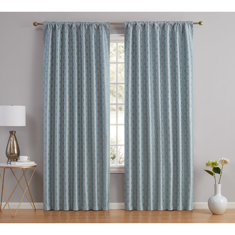 Ritenour Curtain Pair, 52" W x 96" L, Light Blue