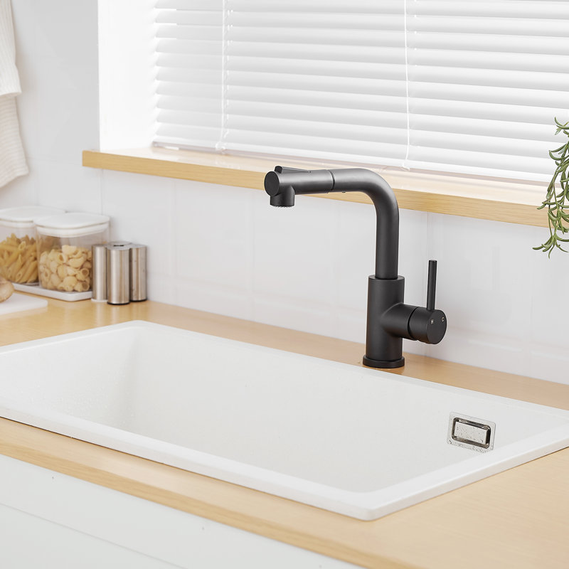 GAWEZA Pull Out Kitchen Faucet, Black