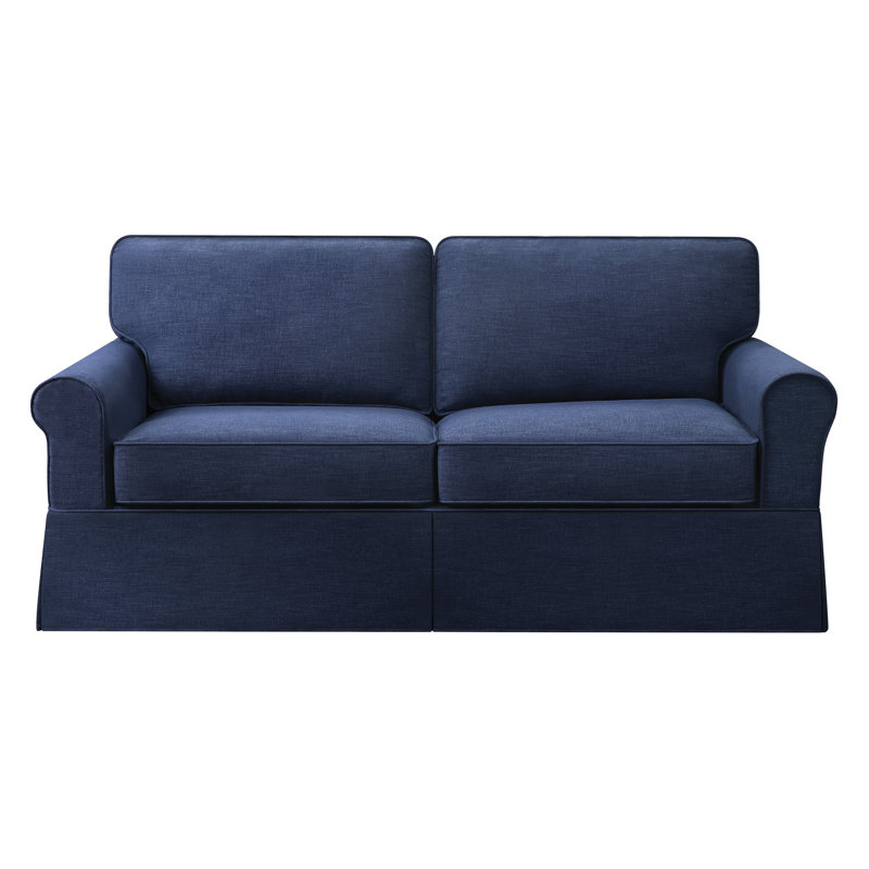 Omri 77'' Slipcovered Sofa, Navy