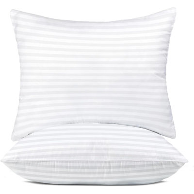Kingrest 100% Cotton Europe Size Bed Pillows Set Of 2 - Premium Down Alternative Cooling Pillows For Side, Back, And Stomach Sleeper Hotel Quality Fluffy Soft Breathable Skin-Friendly - European Size