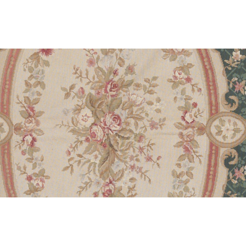 Hand-Knotted High-Quality Green and Gold Area Rug