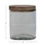 Pot en verre soufflé à la main avec couvercle en bois de manguier naturel-1802021071