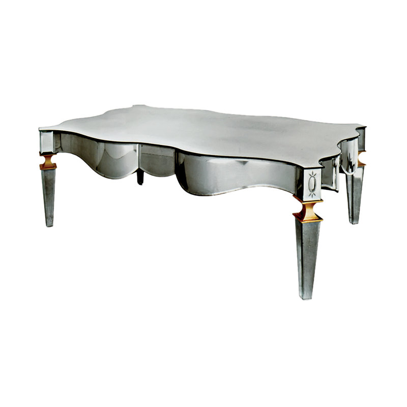 Table basse à miroir extensible en bois massif