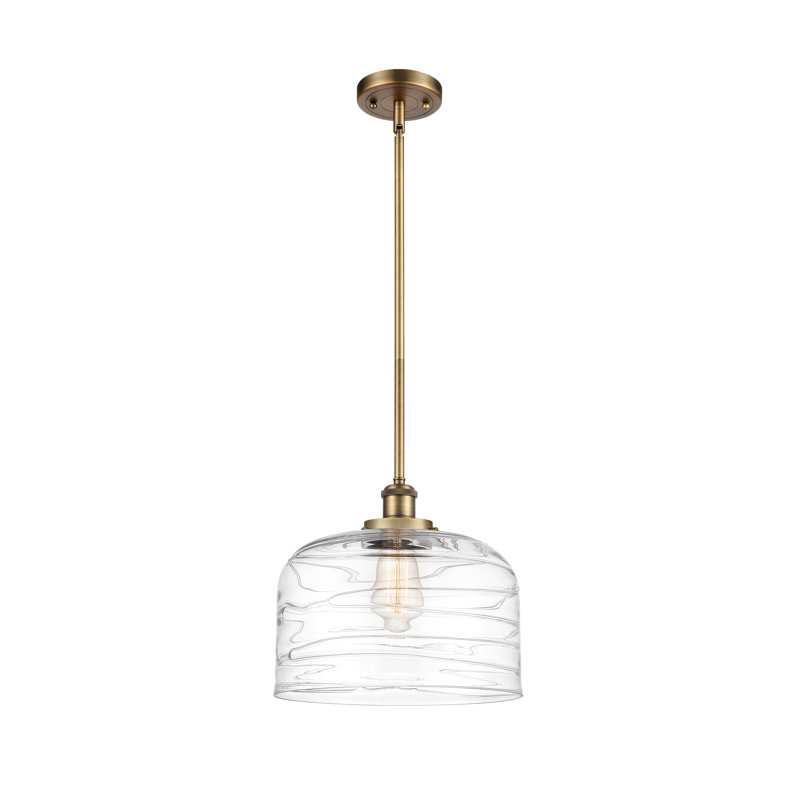 Luminaire suspendu en forme de cloche à 1 lumière Brookeville, Brun