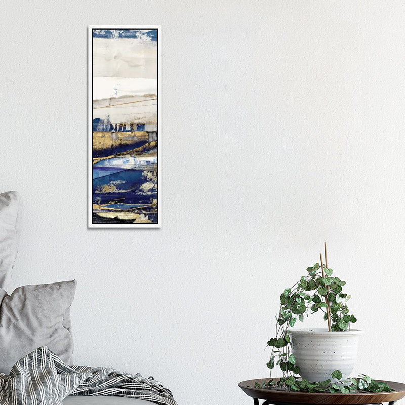 Ultramarine II by Isabelle Z - Panoramic Print on Canvas, 30.48 cm H x 91.44 cm W, White Framed