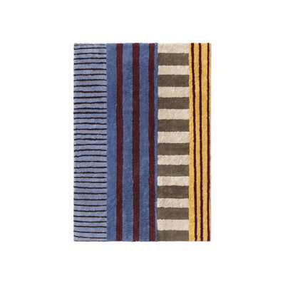 Couleur du tapis lavable sur bleu indigo