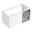 Meuble-lavabo 36 po blanc brillant avec 1/2 porte en verre gris, fonction de fermeture en douceur, contreplaqué pour l'esthétique - lavabo non inclus 2 portes modernes, meuble-lavabo, demi-porte, sans la construction