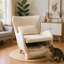 Chaise pour animal 2 en 1 en velours blanc avec esthétique Mid-Century et courbe ergonomique pour le décor de la chambre à coucher-852289879