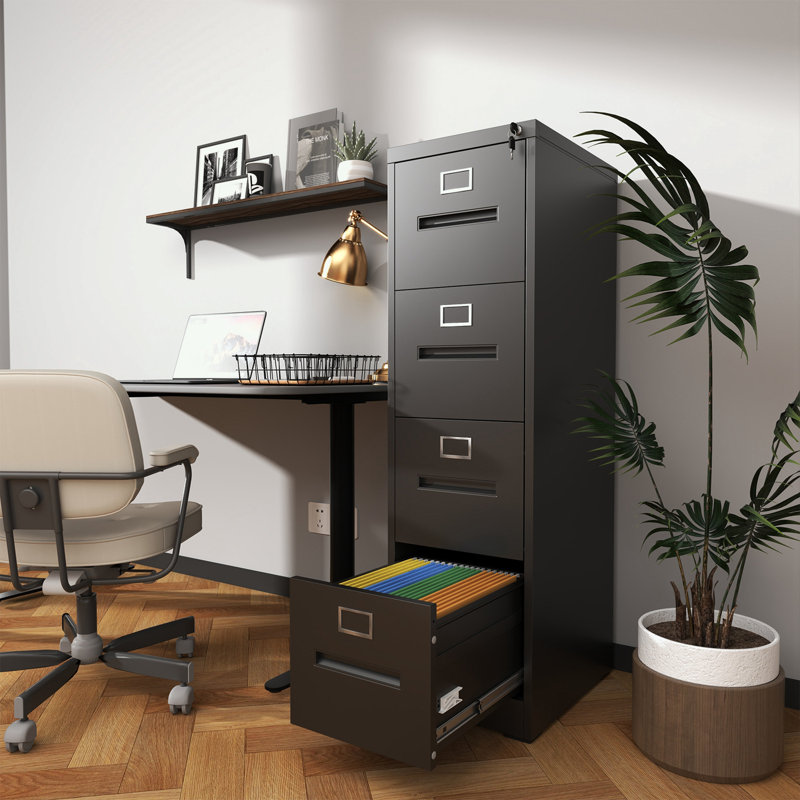 File Cabinet with 4 Drawers and Lock