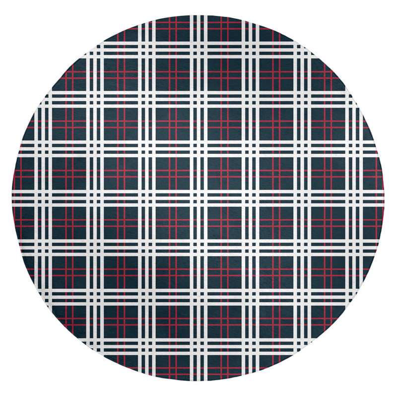 Plaid Indoor Rug, Round 5'