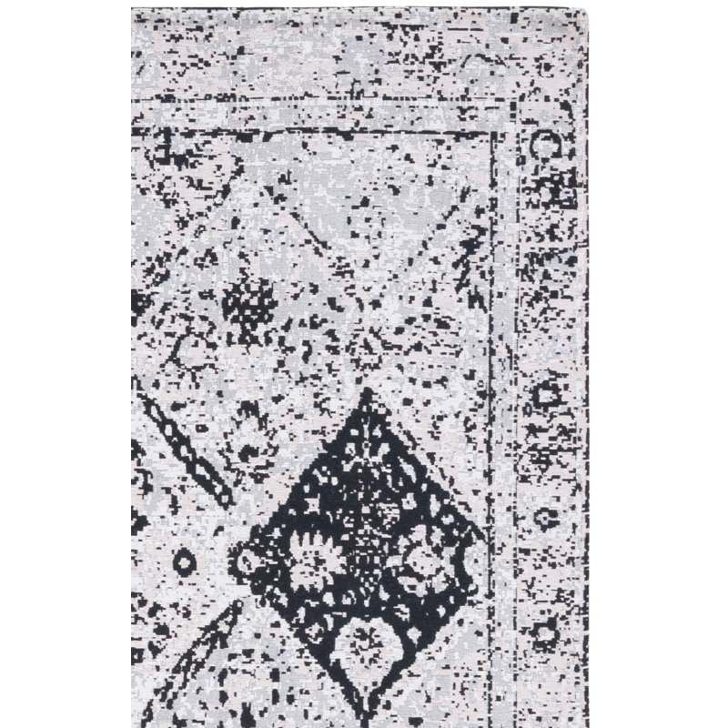 Hundt Southwestern Area Rug in Gray/White, Rectangle 2' x 5'