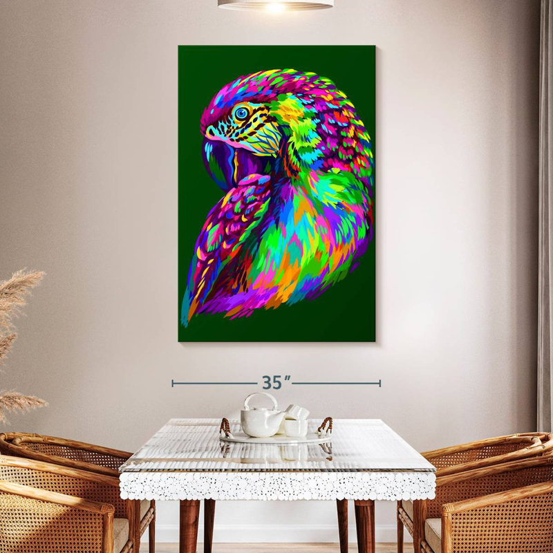 Brampt Macaw Abstract, 51" H x 34" W