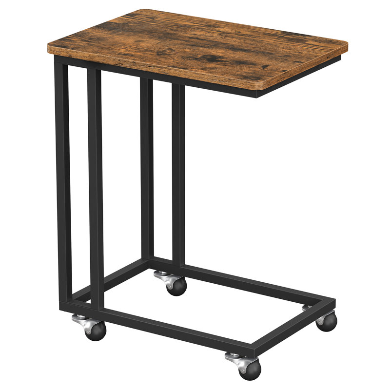 Sashko End Table, Rustic Brown Top/Black Base