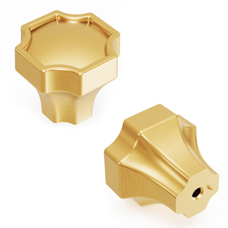 Monarch 1.25" x 1.25" Square Knob, Brushed Golden Brass