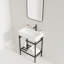 24" Bathroom Vanity With Ceramic Basin, Freestanding Bathroom Console Sink Set, Glossy Red Rectangular Ceramic Basin Without Faucet, Open Metal Leg, Storage Shelves-1701175153-1701175055
