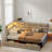 Upholstered Daybed With 2 Drawers, Charging Station, Led Lights, Storage Headboard And Checkered Button Decoration-393330124