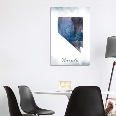 Nevada State Bluish - Wrapped Canvas Painting