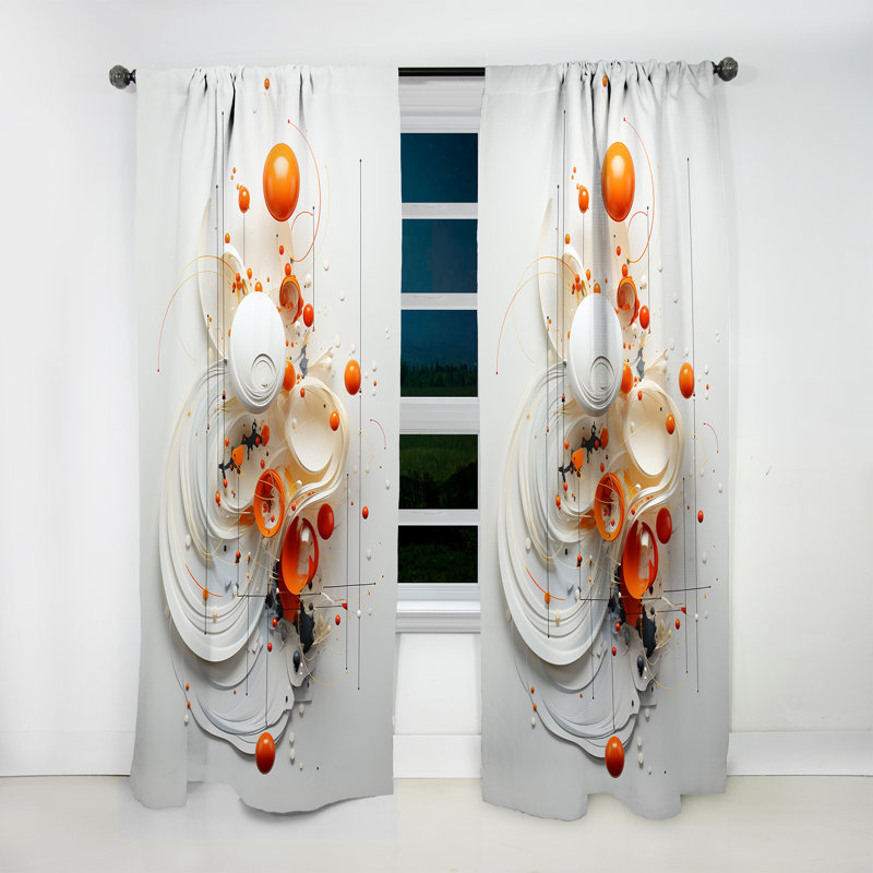 Langner - Abstract Geometric Room Darkening Curtain - 1 Panels, 52" W x 84" L