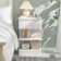 White Nightstand Bedside Table with 1 Drawer, 2 Open Shelves