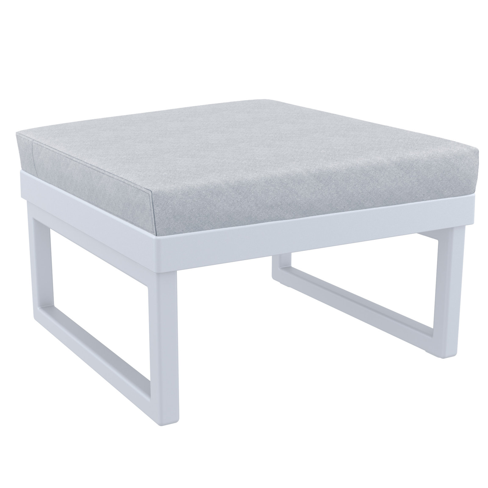 Lane Upholstered Outdoor Ottoman with Cushion, Silver/Gray, Canvas Granite Sunbrella® Canvas