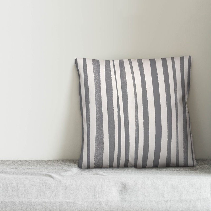  Coussin Zebra, 16 po x 1 po, Gris