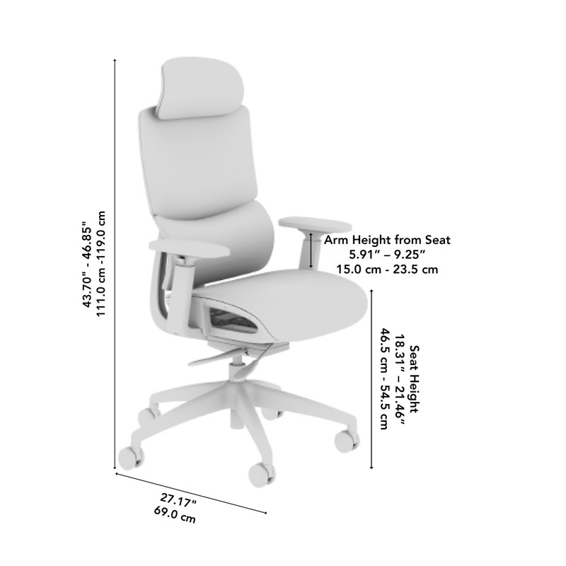 Black High Back Ergonomic Mesh Office Chair with Adjustable Arms
