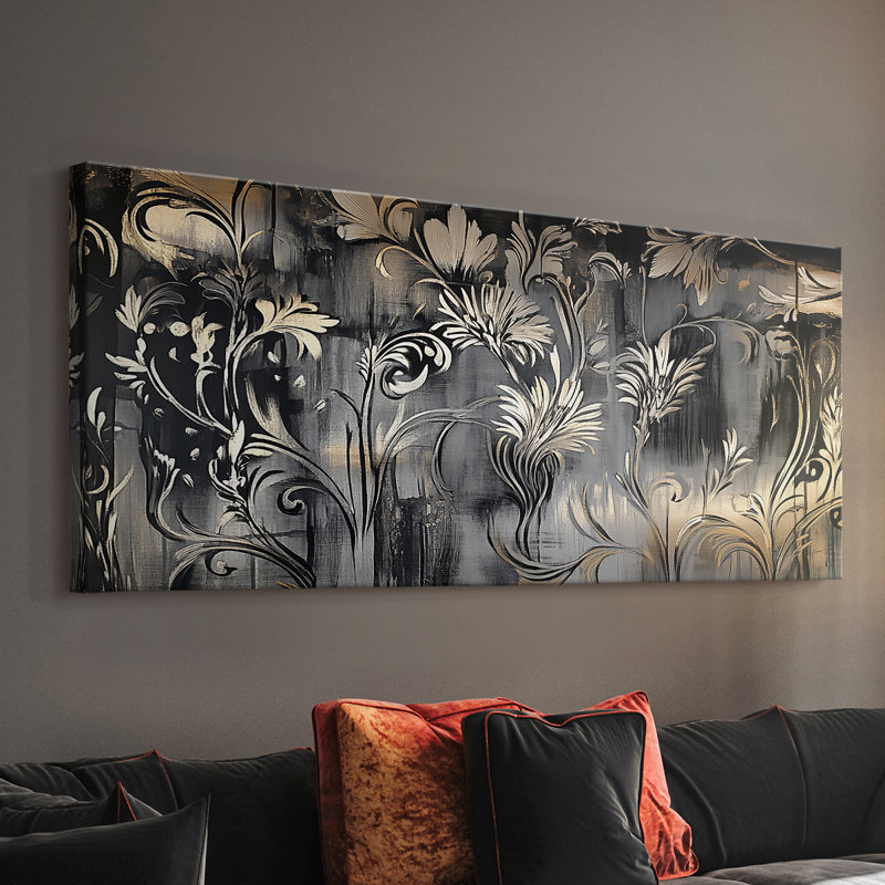 Botanical Series-CXLIX- Toile tendue avec châssis - Prêt à accrocher, H 12 po x l 30 po