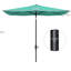 Parasol de patio 6,5 pi x 10 pi, filet de protection, manivelle et inclinaison variable, parasol de table d'extérieur bleu sarcelle de 10 pi, 50+, inclinaison,