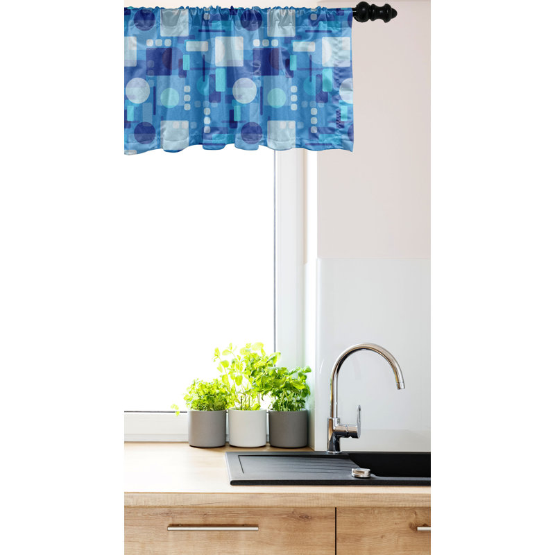 Ensemble de 2 cantonnières bleues Ambesonne, L 54 po x L 12 po