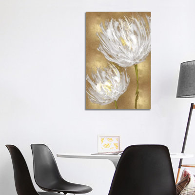 Tulipes sur or II, impression sur toile tendue