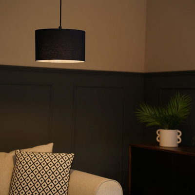 Symya 15cm H Cotton Round Lamp Shade ( Slip-On ) in Cream