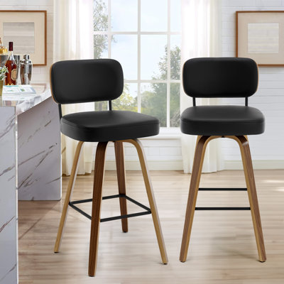 Kahana Swivel Upholstered Faux Leather Counter Stool