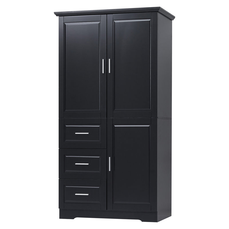 Grande armoire de rangement à 3 tiroirs avec portes de bureau