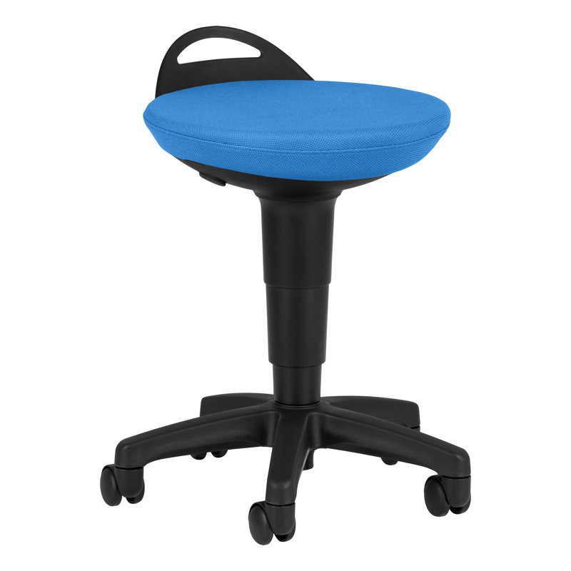Tabouret roulant à hauteur réglable , Bleu éclatant