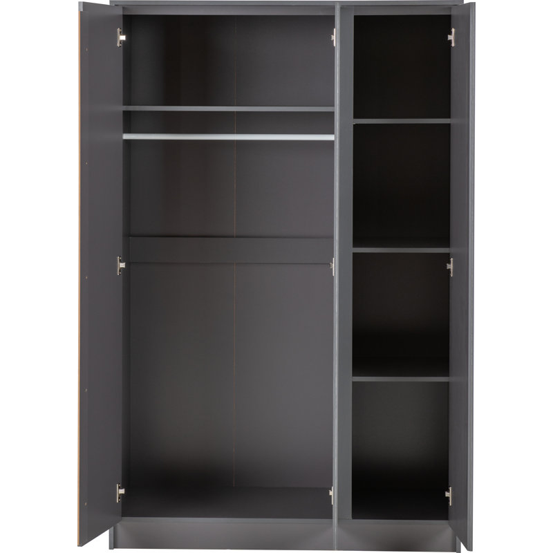 Braunstein 3 Door Wardrobe, Grey