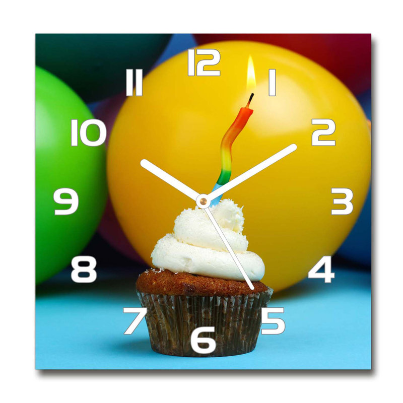 Glass Wall Clock, White