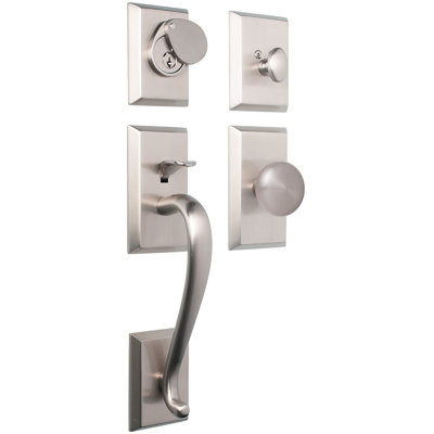 Rockwell Security Brushed Nickel Single Cylinder Handle with Knob and Deadbolt Entry Set