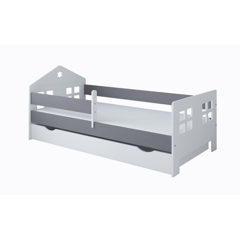 Cabin Bed with Storage Included, Toddler (70 x 140cm), Grey/Brown/Blue