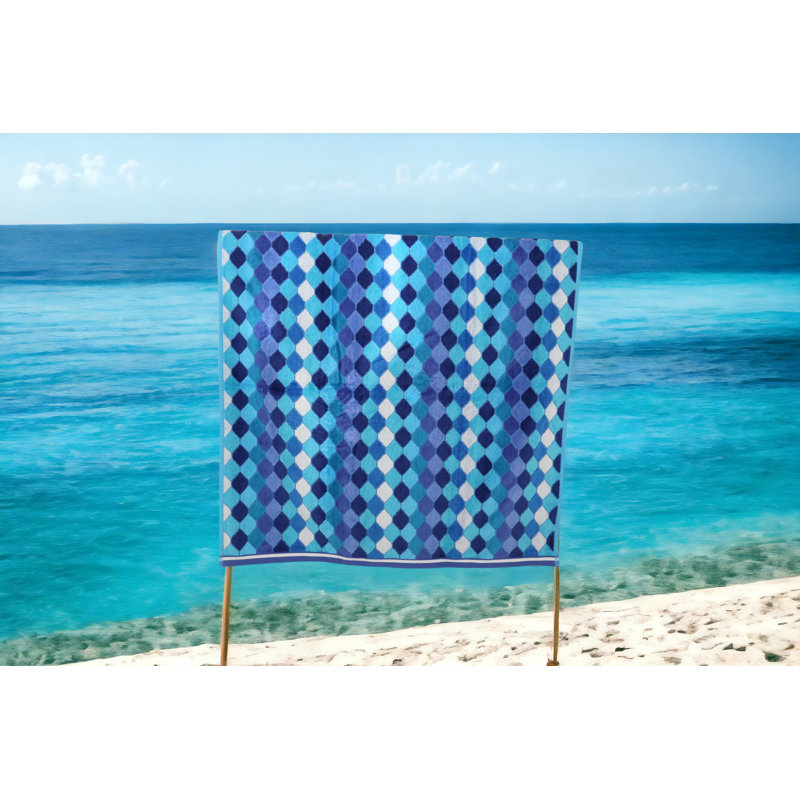 Luxury Diamond Soft, Absorbent Beach Towel , Blue