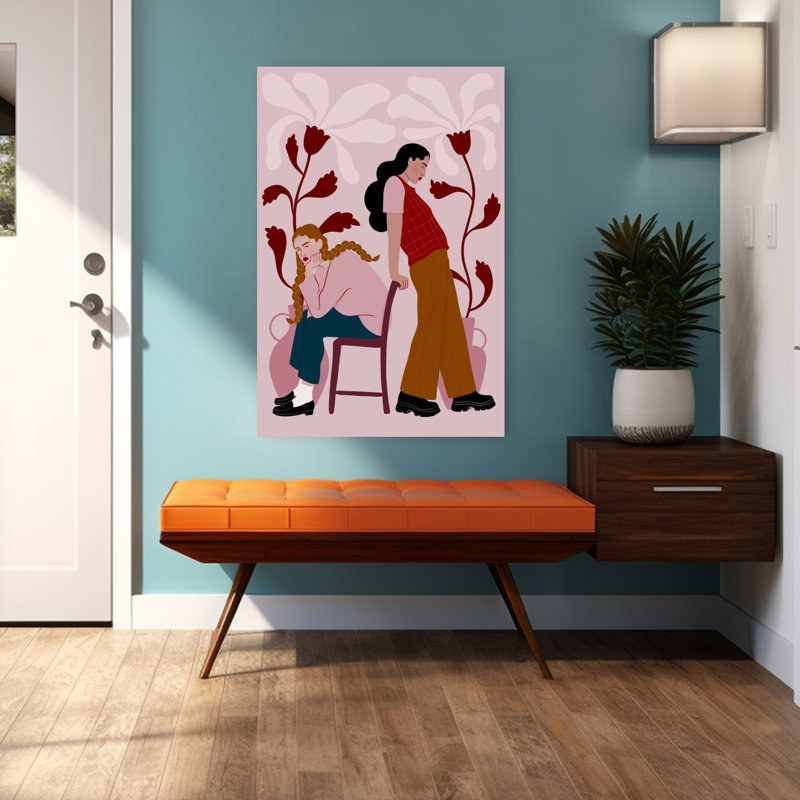 Art mural moderne féminin contemporain, H 48 po x l 32 po